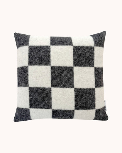 Housse de Coussin à Damier Noir Blanc - Maison Caldeira