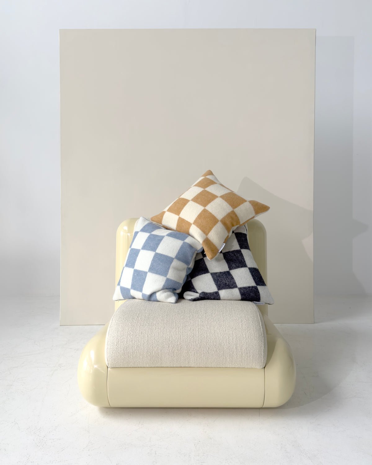Housse de Coussin à Damier Noir Blanc - Maison Caldeira