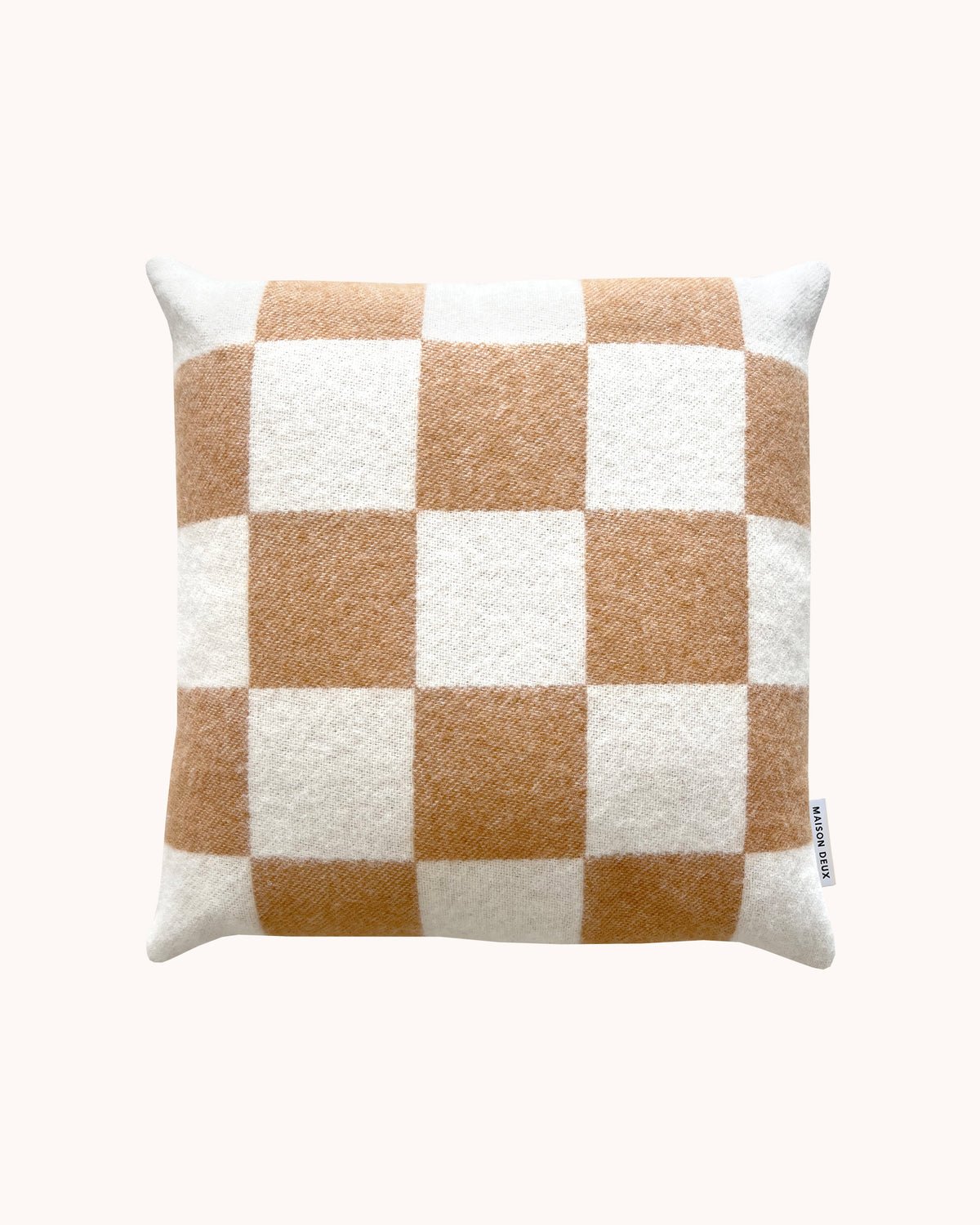 Housse de Coussin à Damier Terra Blanc - Maison Caldeira