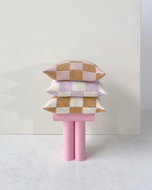 Housse de Coussin à Damier Terra Rose - Maison Caldeira