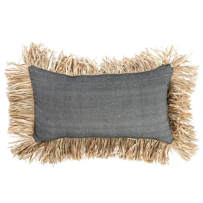 La housse de coussin en coton Bonita - Noir naturel - 30x50 - Bazar Bizar - Méditerranée - Maison Caldeira