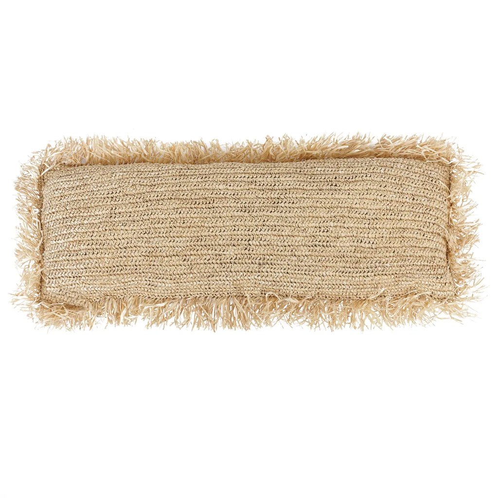 La housse de coussin rectangulaire en raphia - naturelle - 35x100 - Maison Caldeira