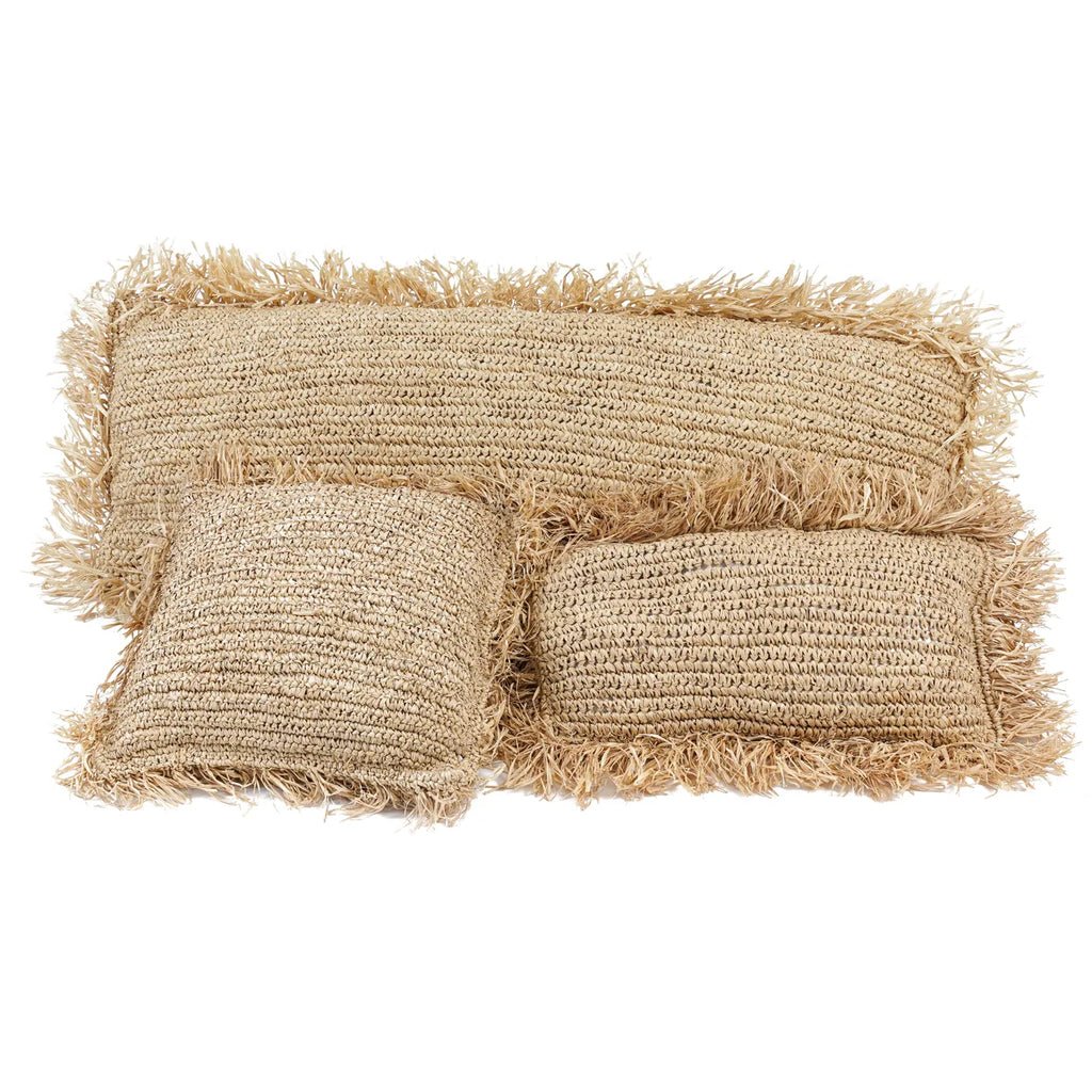 La housse de coussin rectangulaire en raphia - naturelle - 35x100 - Bazar Bizar - Méditerranée - Maison Caldeira