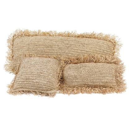 La housse de coussin rectangulaire en raphia - naturelle - 35x100 - Bazar Bizar - Méditerranée - Maison Caldeira