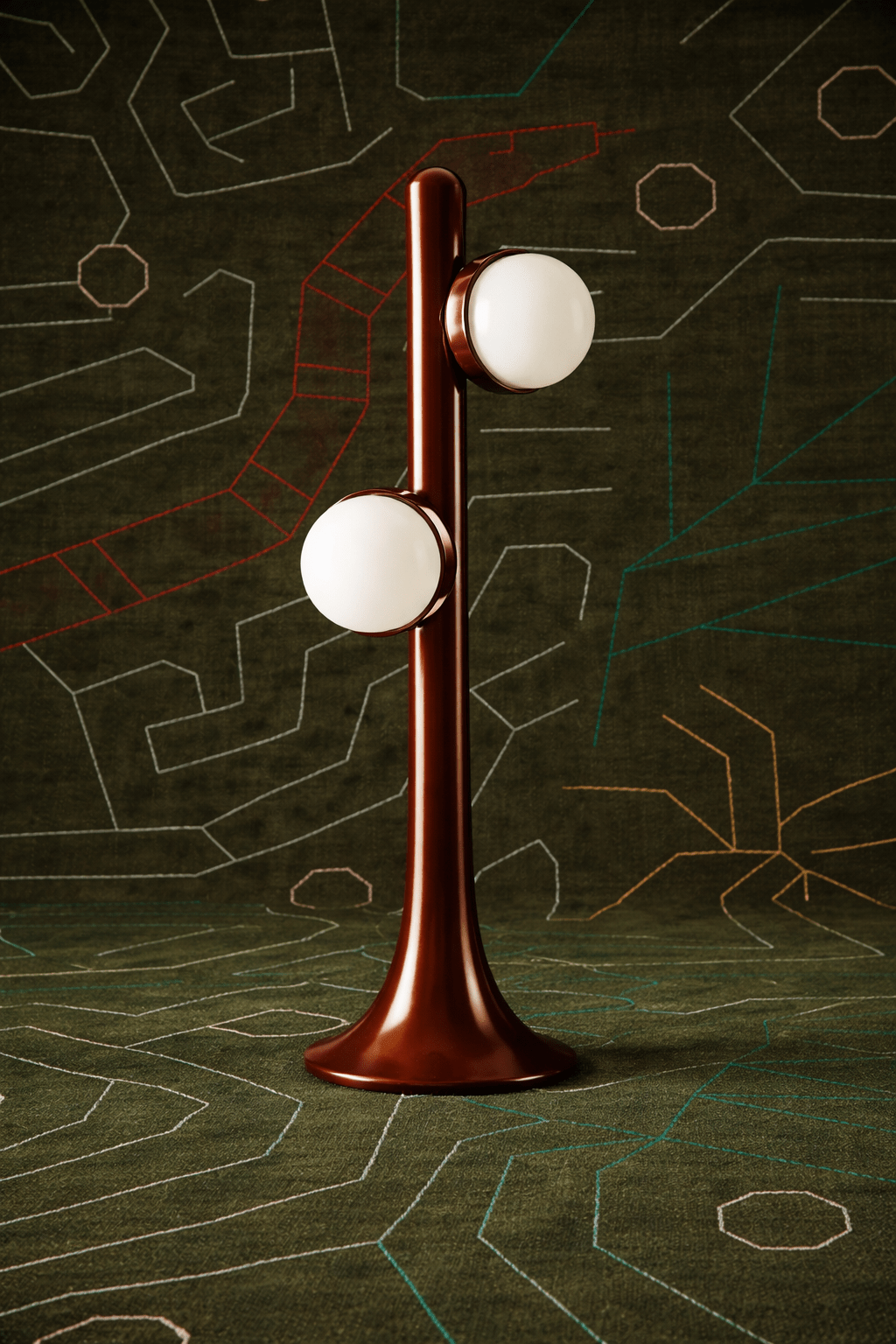 Lampe de table Prickly Pear - Laque Marron - Michaël Koska - Caldeira