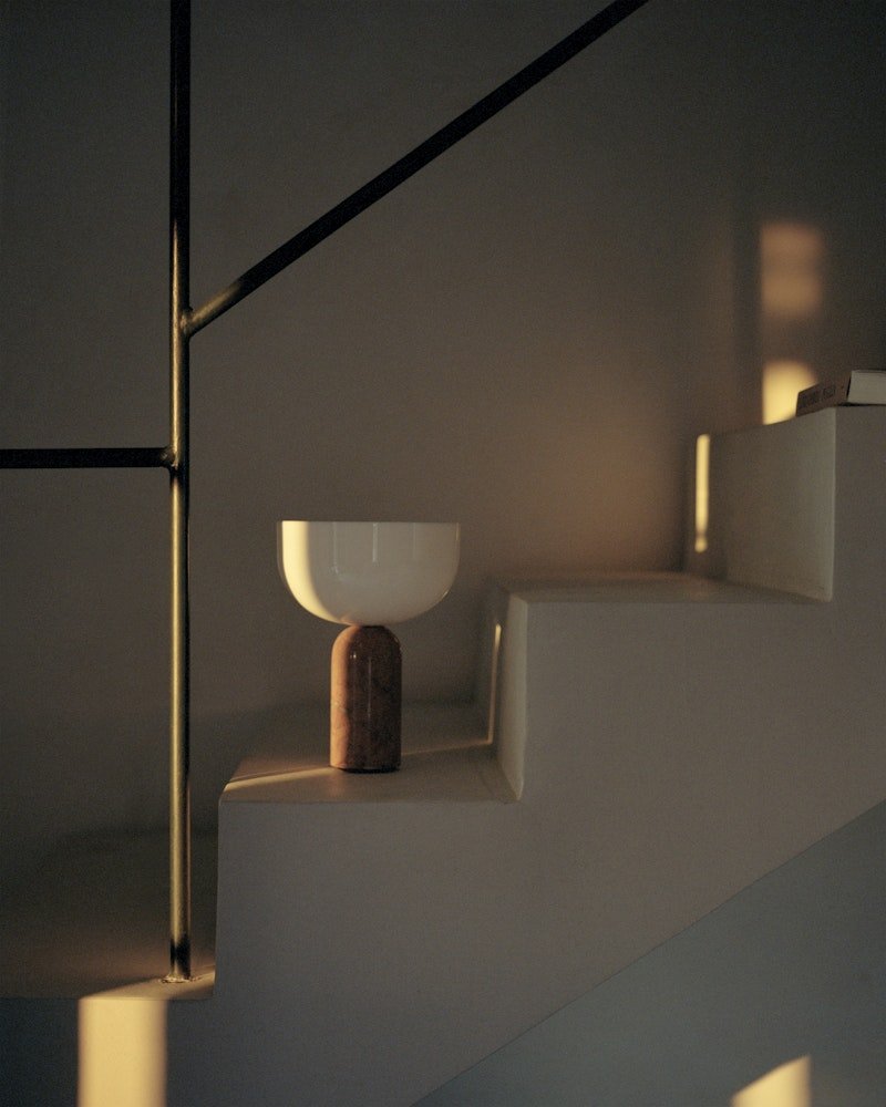 Lampe sans fil Kizu x marbre Breccia Pernice - New works - Design Contemporain - Maison Caldeira