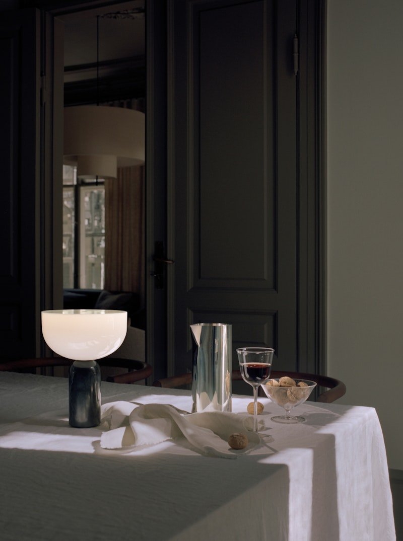 Lampe sans fil Kizu x marbre Noir - New works - Design Contemporain - Maison Caldeira