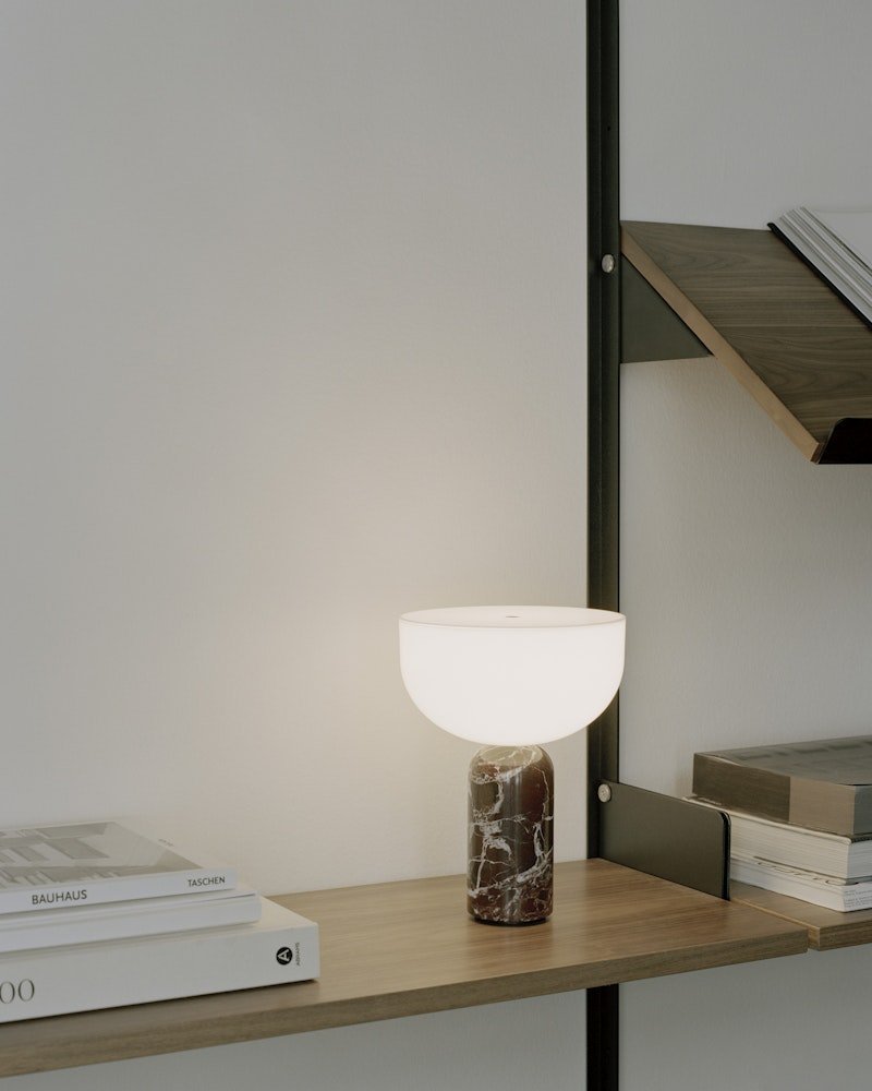 Lampe sans fil Kizu x marbre Rosso Levanto - Maison Caldeira