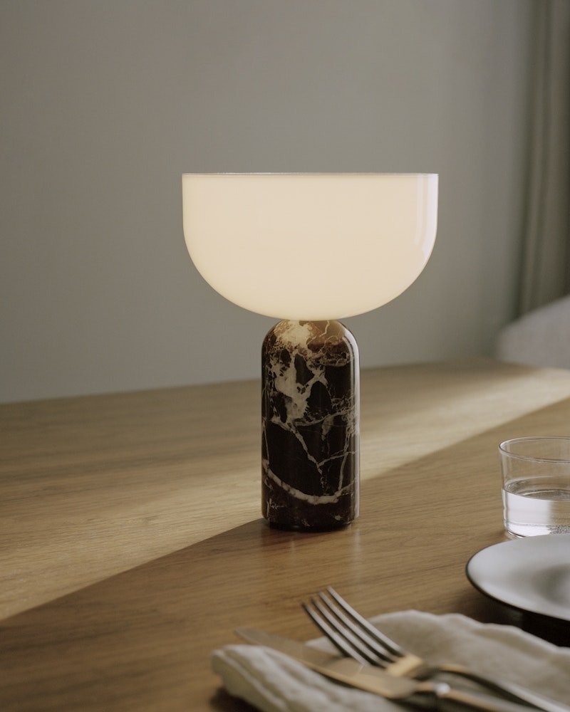 Lampe sans fil Kizu x marbre Rosso Levanto - Maison Caldeira