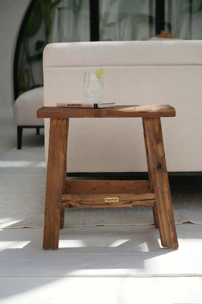 Le tabouret rustique fabuleux - Naturel - Bazar Bizar - Méditerranée - Maison Caldeira