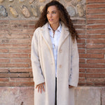 Manteau en fausse fourrure crème - Paris - Maison Caldeira