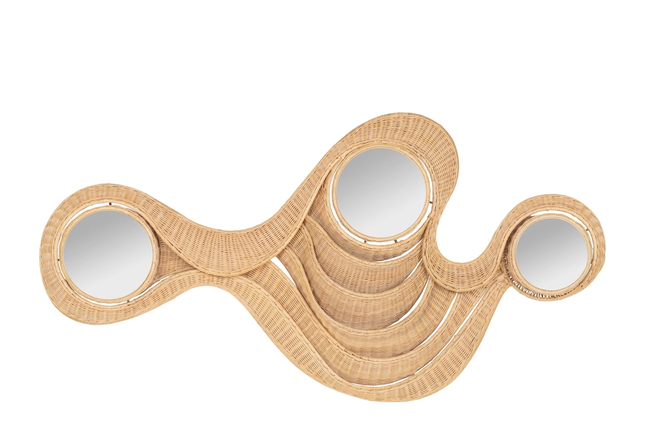 Miroir ondulé en rotin - Caldeira