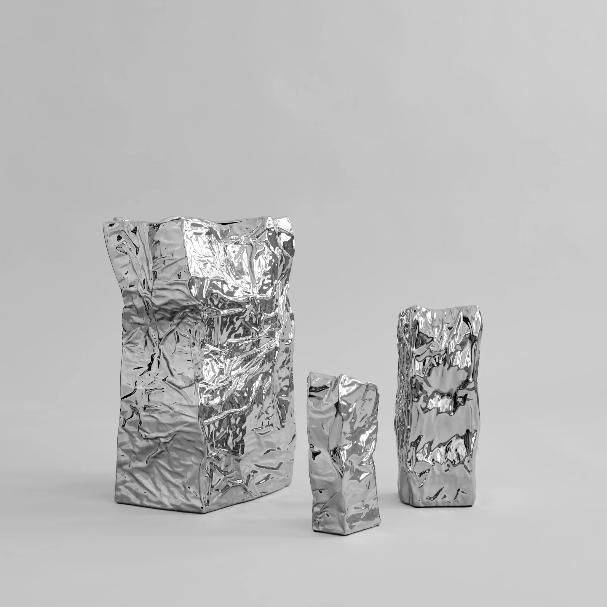 Moyen vase Kami - Chrome - Maison Caldeira