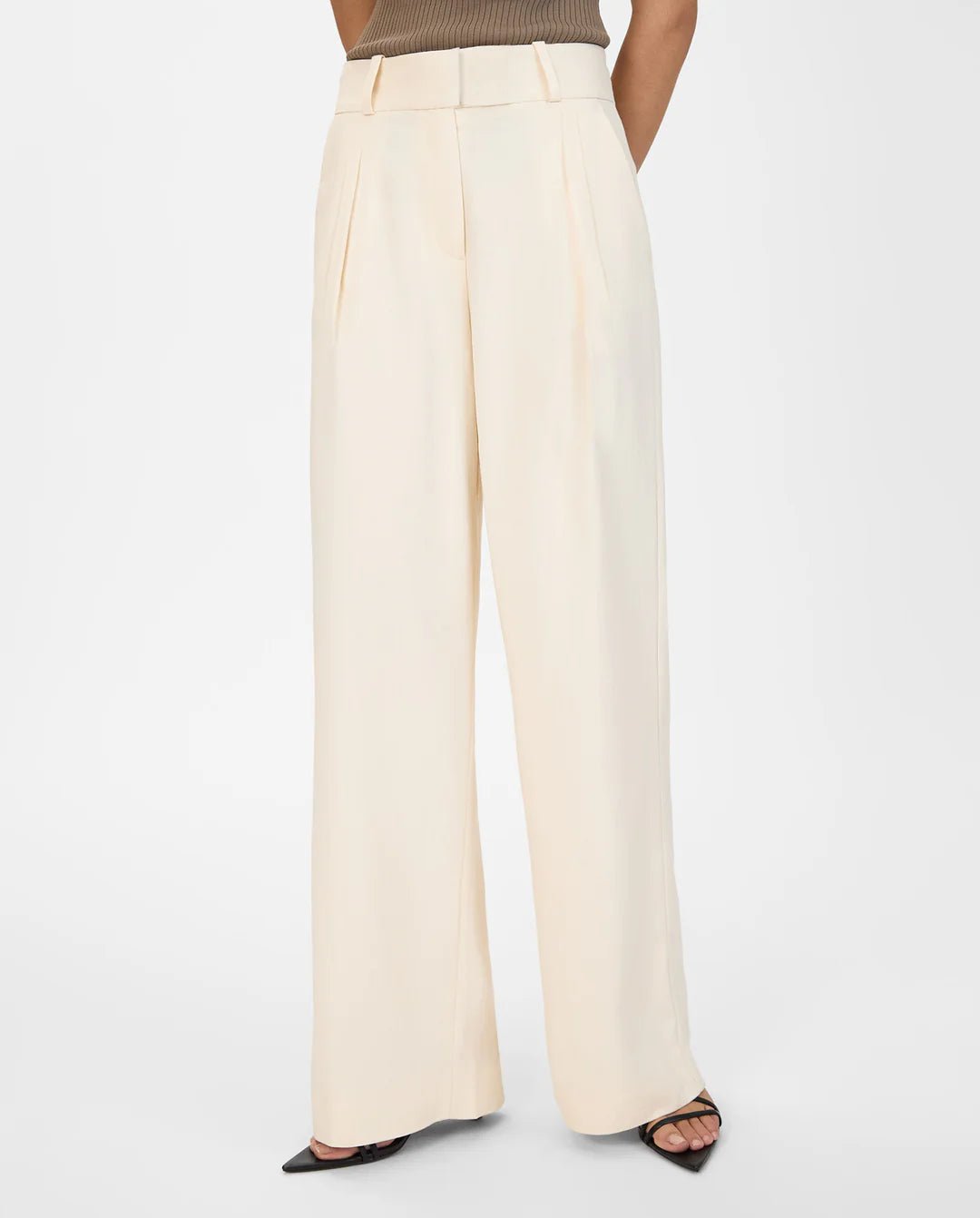 Pantalon Prescillia Ann jambes larges - ivoire - Maison Caldeira