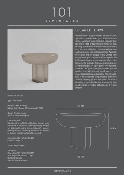 Petite table basse Crown - Smoked Desert - 101 copenhagen - Scandinave - Maison Caldeira