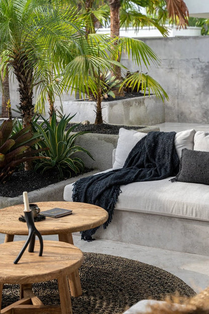 Plaid - Noir marin. - Bazar Bizar - Méditerranée - Maison Caldeira