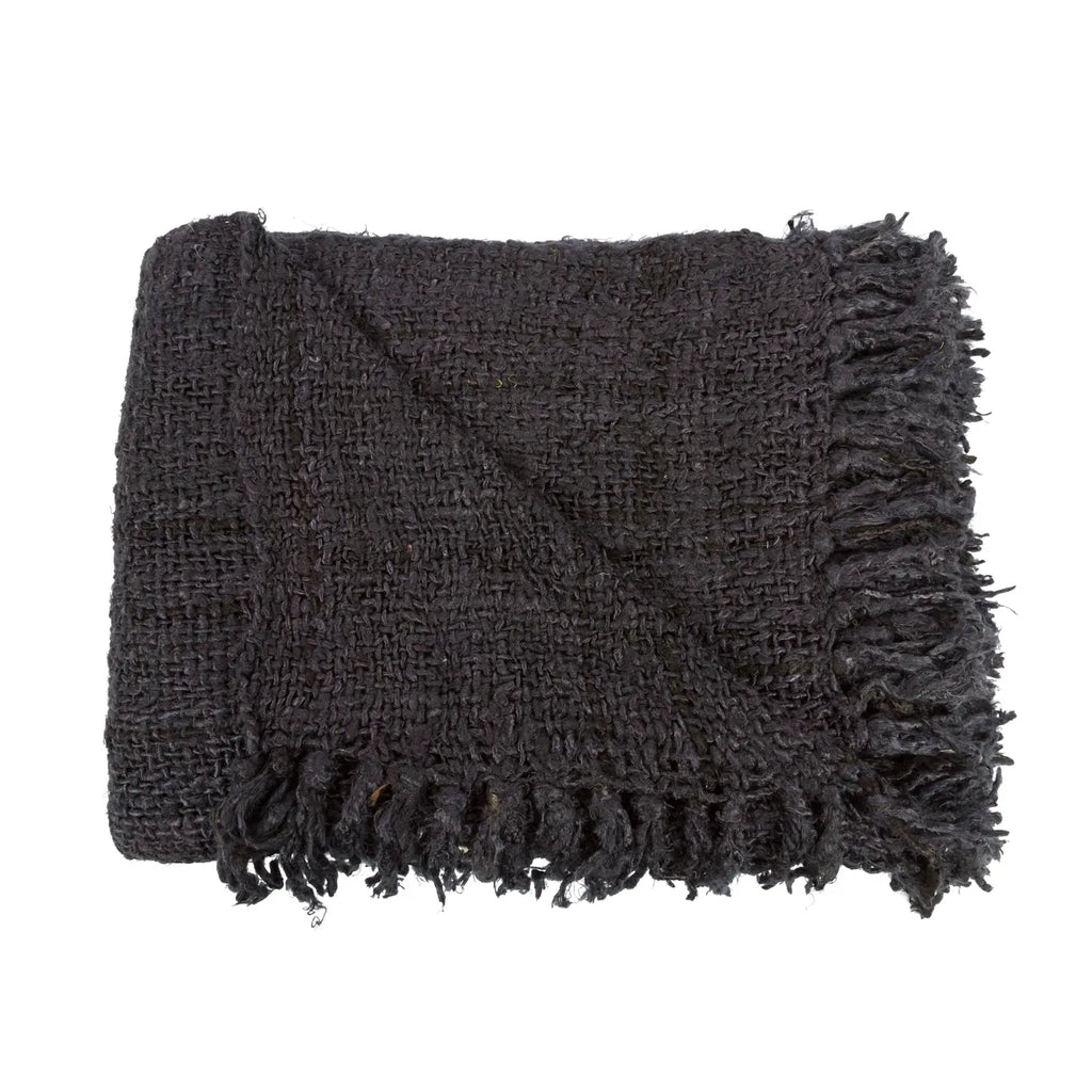 Plaid - Noir marin. - Maison Caldeira