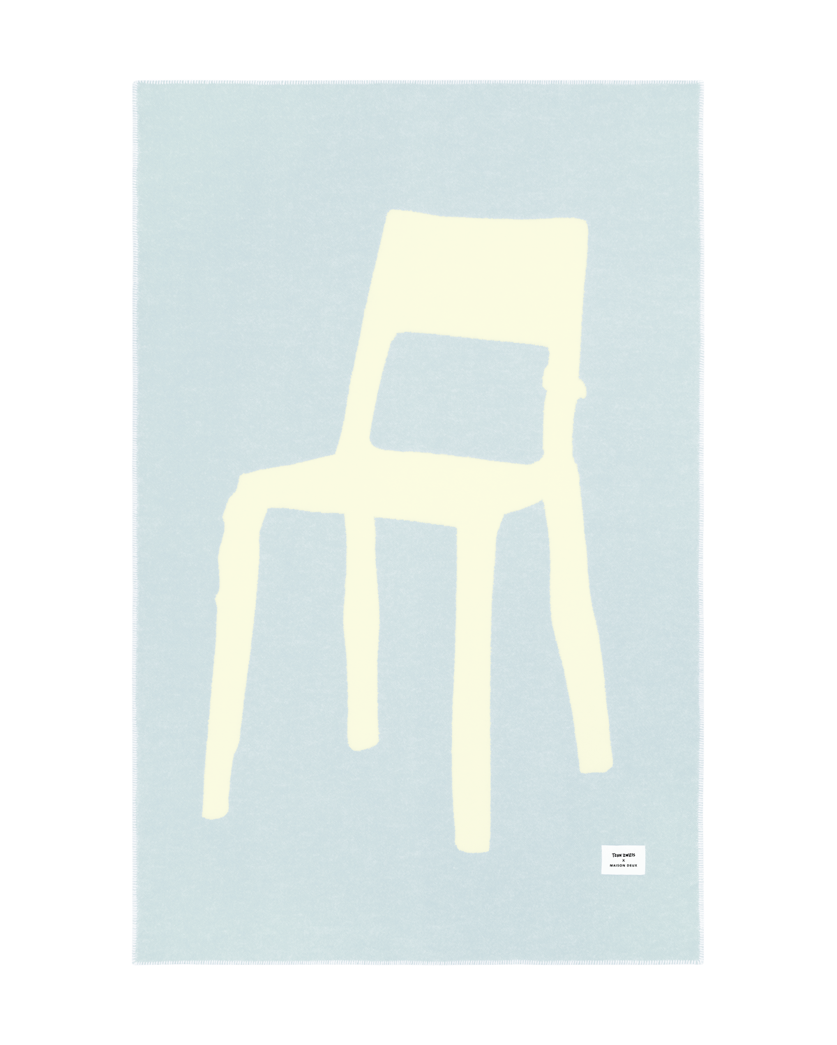 Plaid Splitted Chair Bleu Jaune Beurre 130 x 200 cm - Maison Caldeira