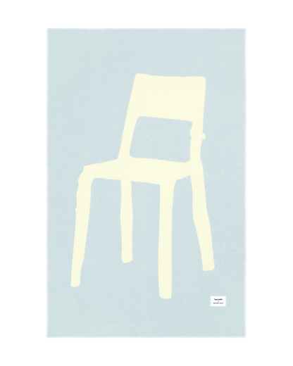 Plaid Splitted Chair Bleu Jaune Beurre 130 x 200 cm - Maison Caldeira