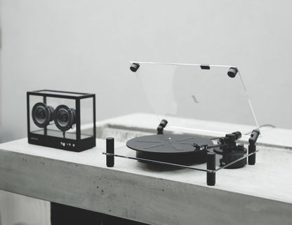 Platine vinyle Turntable verre noir / Bluetooth 5.0 - Caldeira