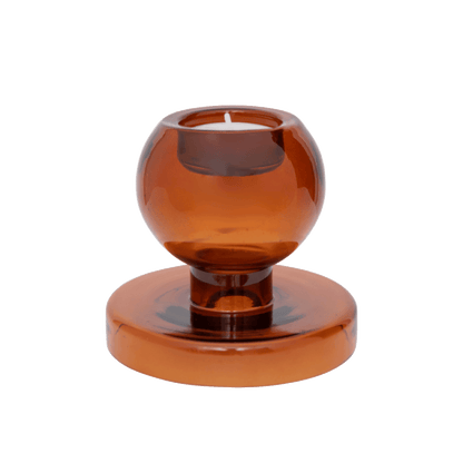 Porte - bougie chauffe - plat des deux côtés orange abricot - Caldeira