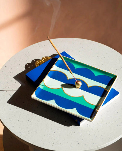 Riviera Wave Ceramic Tray-Octaevo - Maison Caldeira - Méditerranée - Maison Caldeira