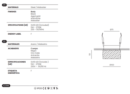 Spot encastré Focus - Aromas del campo - Caldeira