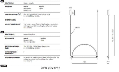 Suspension ARC – Or Vieilli (C1292/ORO) - Caldeira