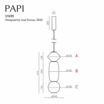 Dessin technique de la suspension papi C1233-Caldeira