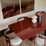 Table A Manger Rectangulaire Joe - Bois Laqué Bordeaux - Maison Caldeira
