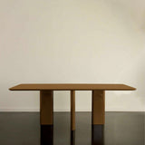 Table A Manger Rectangulaire Joe - Bois Laqué Caramel - Maison Caldeira