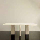 Table A Manger Rectangulaire Joe - Bois Laqué Crème - Maison Caldeira