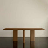 Table A Manger Rectangulaire Joe - Frêne Finition Noyer - Maison Caldeira
