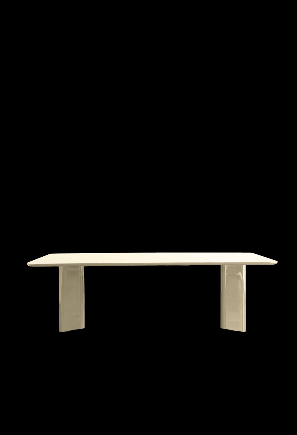 Table A Manger Rectangulaire Victoire - Bois Laqué Crème - Maison Caldeira