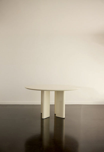 Table A Manger Ronde Joe - Laqué Crème - Maison Caldeira