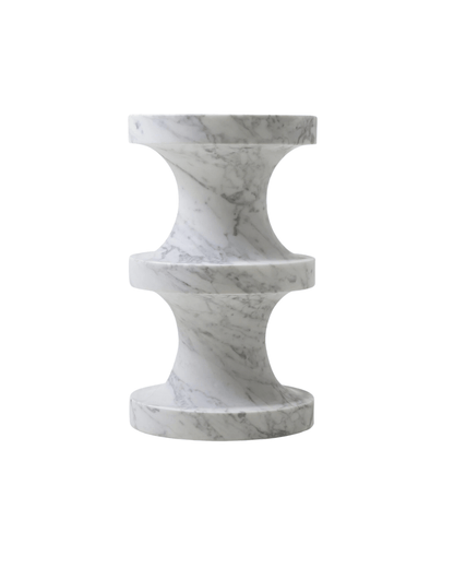 Table d'appoint River- Marbre - Pure White Lines - Design Contemporain - Maison Caldeira