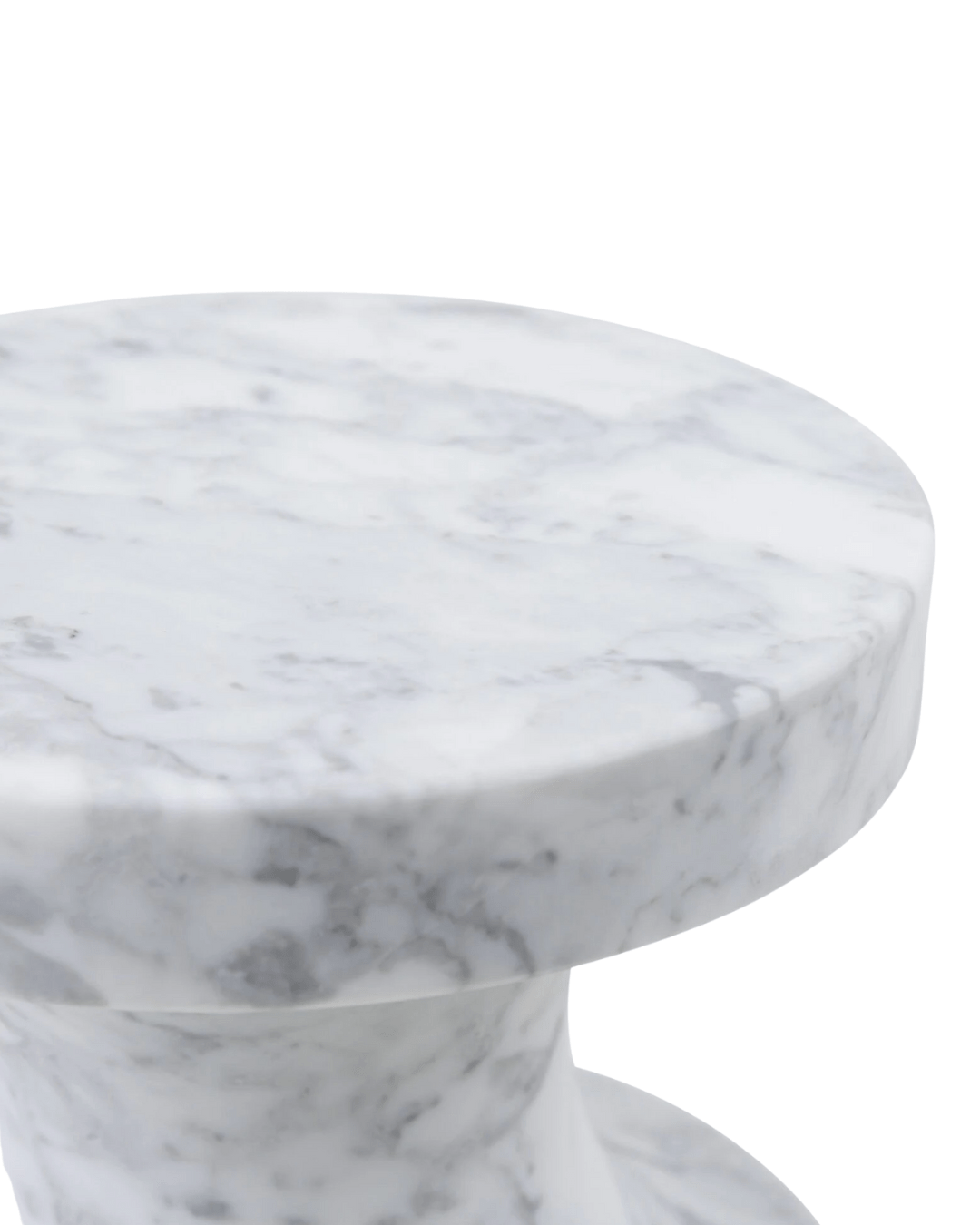 Table d'appoint River- Marbre - Pure White Lines - Design Contemporain - Maison Caldeira