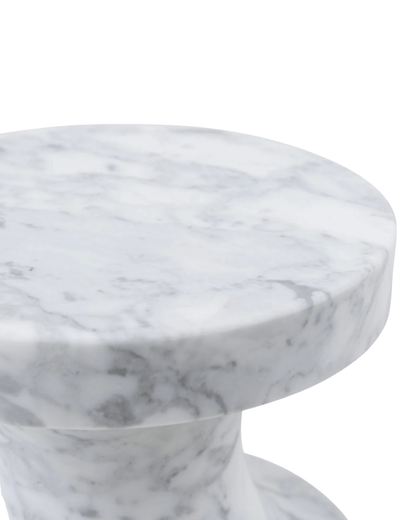 Table d'appoint River- Marbre - Pure White Lines - Design Contemporain - Maison Caldeira