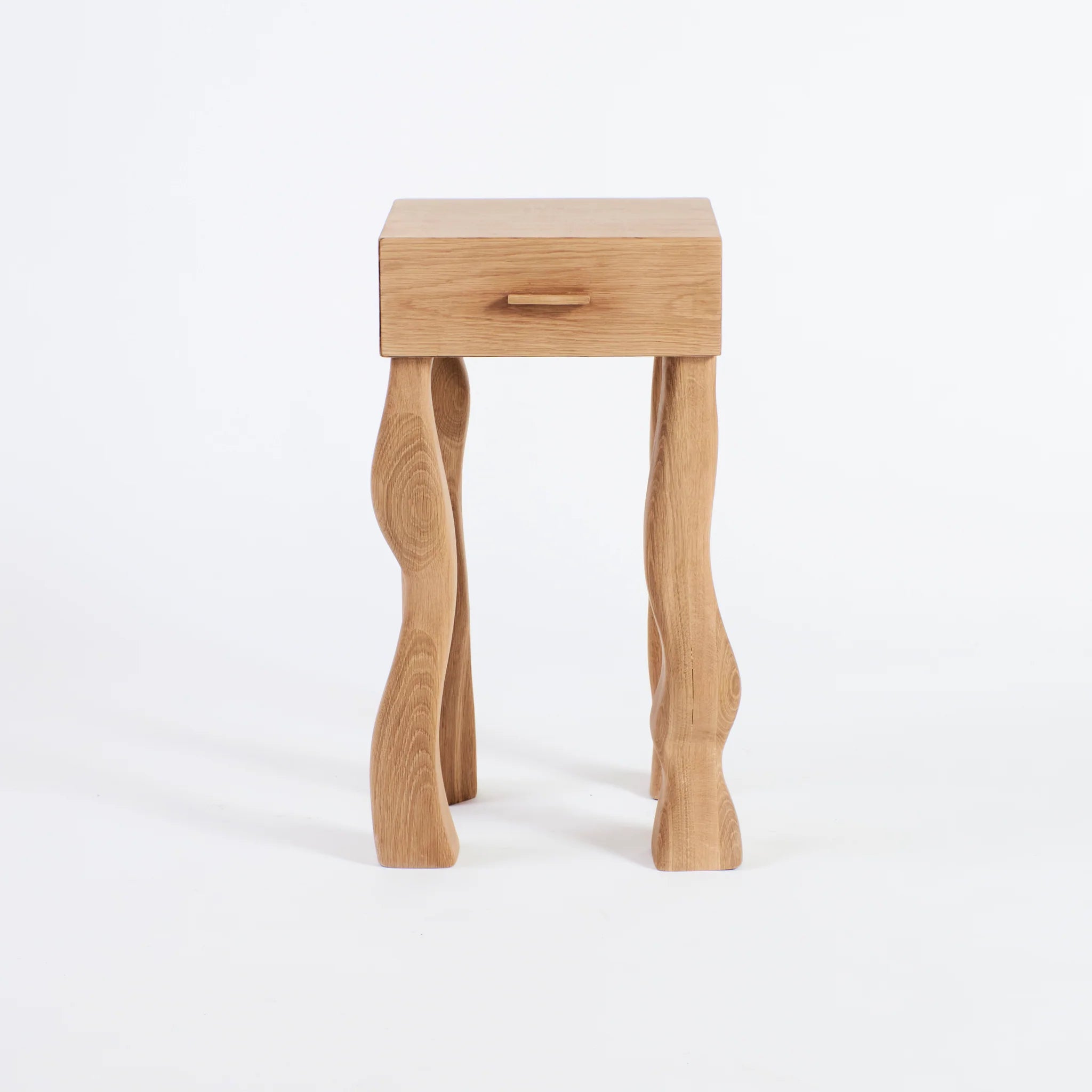 Table de Chevet avec Tiroir en Chêne Massif - Clair - Maison Caldeira