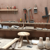 Tabouret Foot Stool en Châtaignier Massif - bois clair - Maison Caldeira