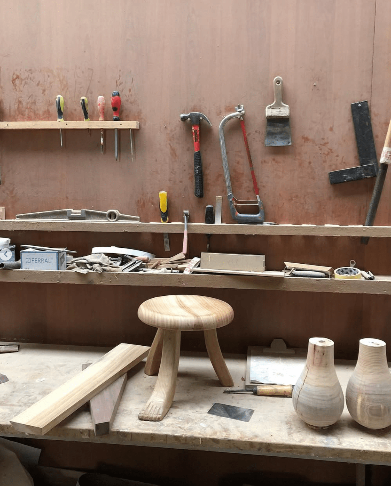 Tabouret Foot Stool en Châtaignier Massif - noir - Projects123A - Méditerranée - Maison Caldeira