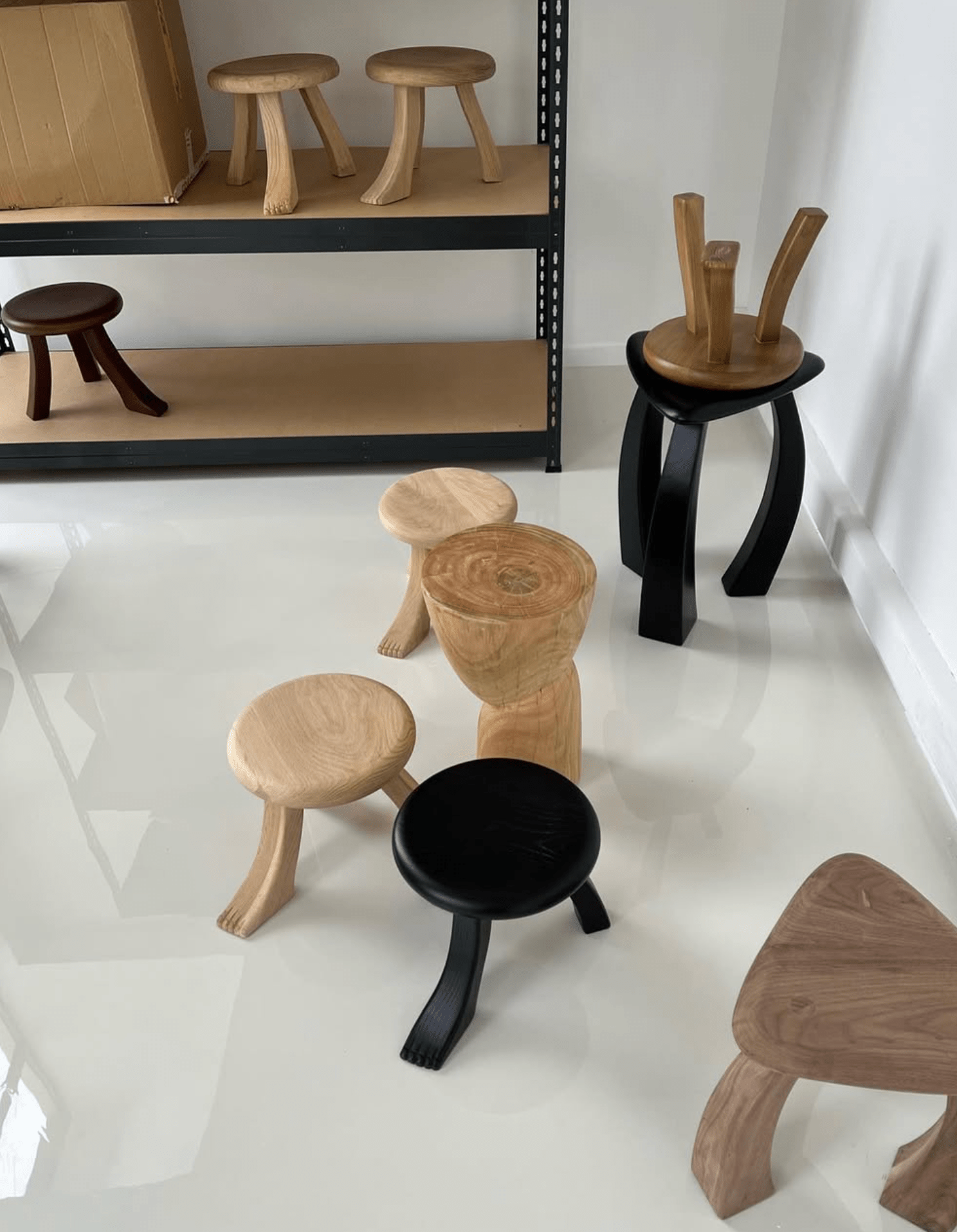Tabouret Foot Stool en Châtaignier Massif - bois clair - Maison Caldeira