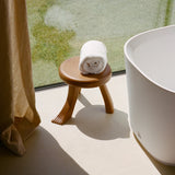 Tabouret Foot Stool en Châtaignier Massif - foncé - Maison Caldeira