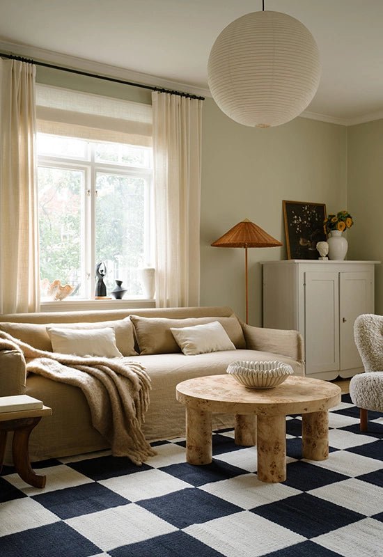Tapis Chess Wool - Noir et blanc - Layered - Scandinave - Maison Caldeira