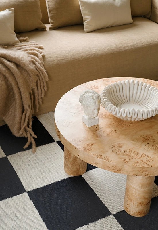 Tapis Chess Wool - Noir et blanc - Layered - Scandinave - Maison Caldeira