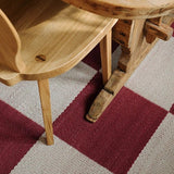 Tapis "Chess Wool" Burgundy - Maison Caldeira