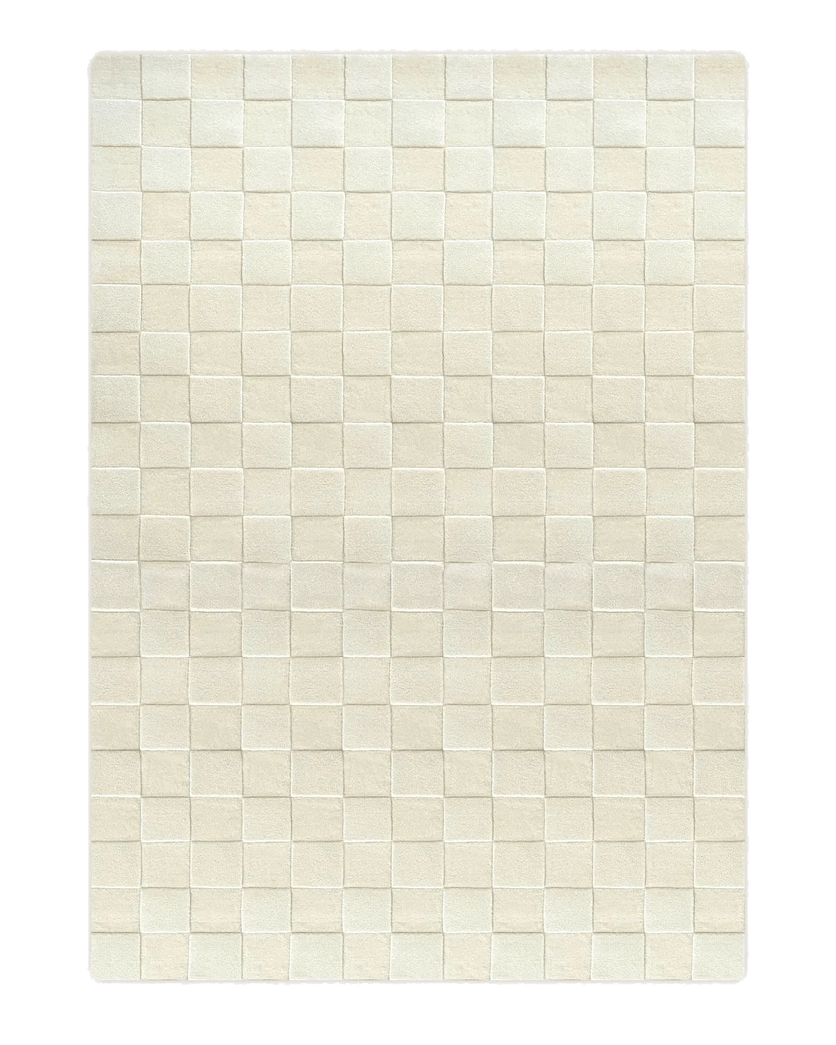 Tapis Damier Blanc Écru 170 x 240 cm - Maison Caldeira