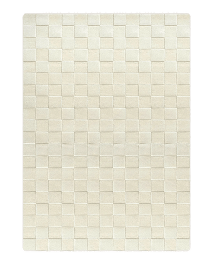 Tapis Damier Blanc Écru 170 x 240 cm - Maison Caldeira