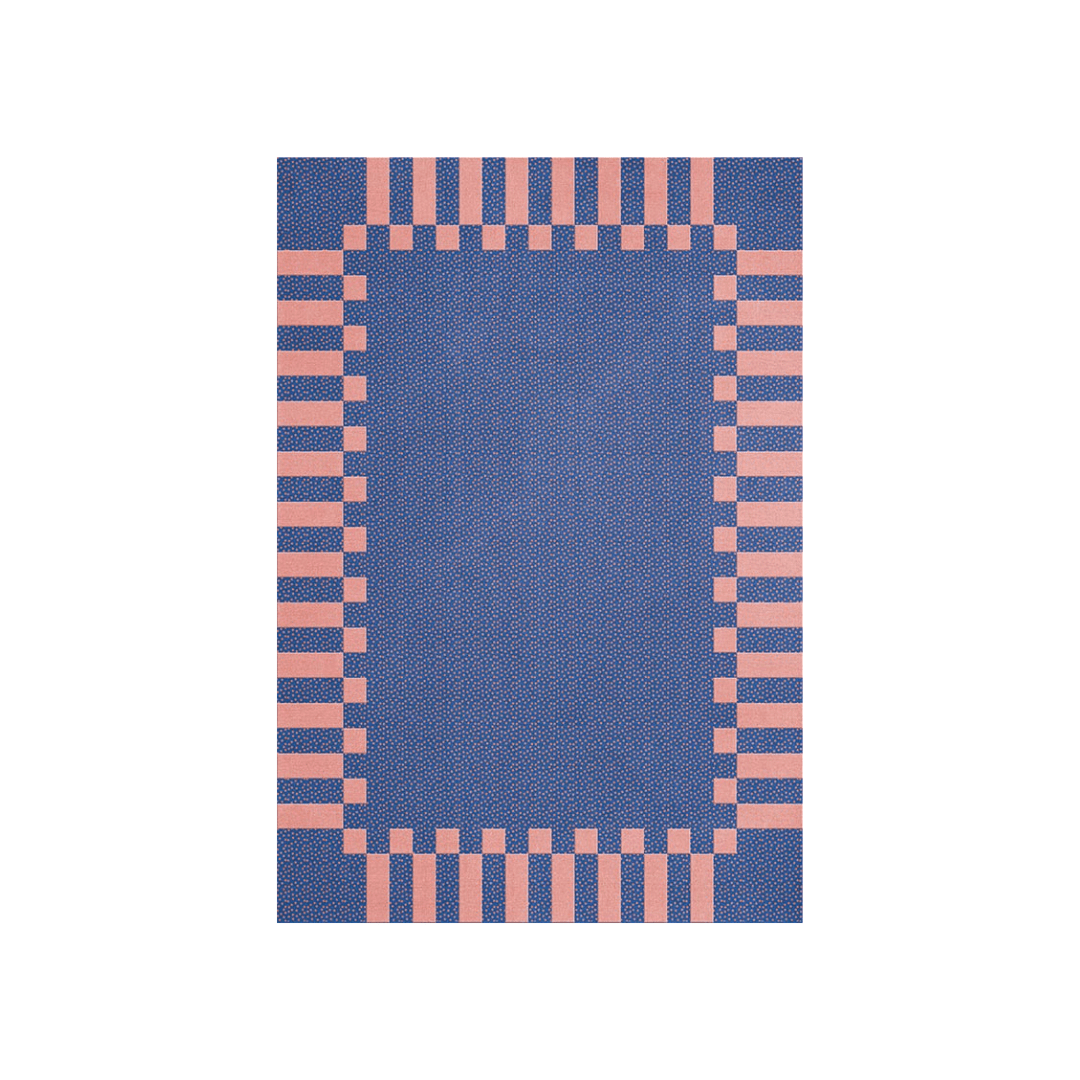 Tapis Teklan - Saumon et Bleu - Maison Caldeira