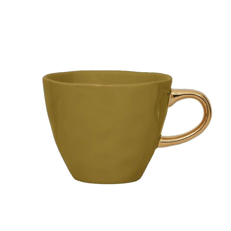 Tasse à café Bonjour Ø8 cm - Ambre Vert (lot de 4) - Caldeira